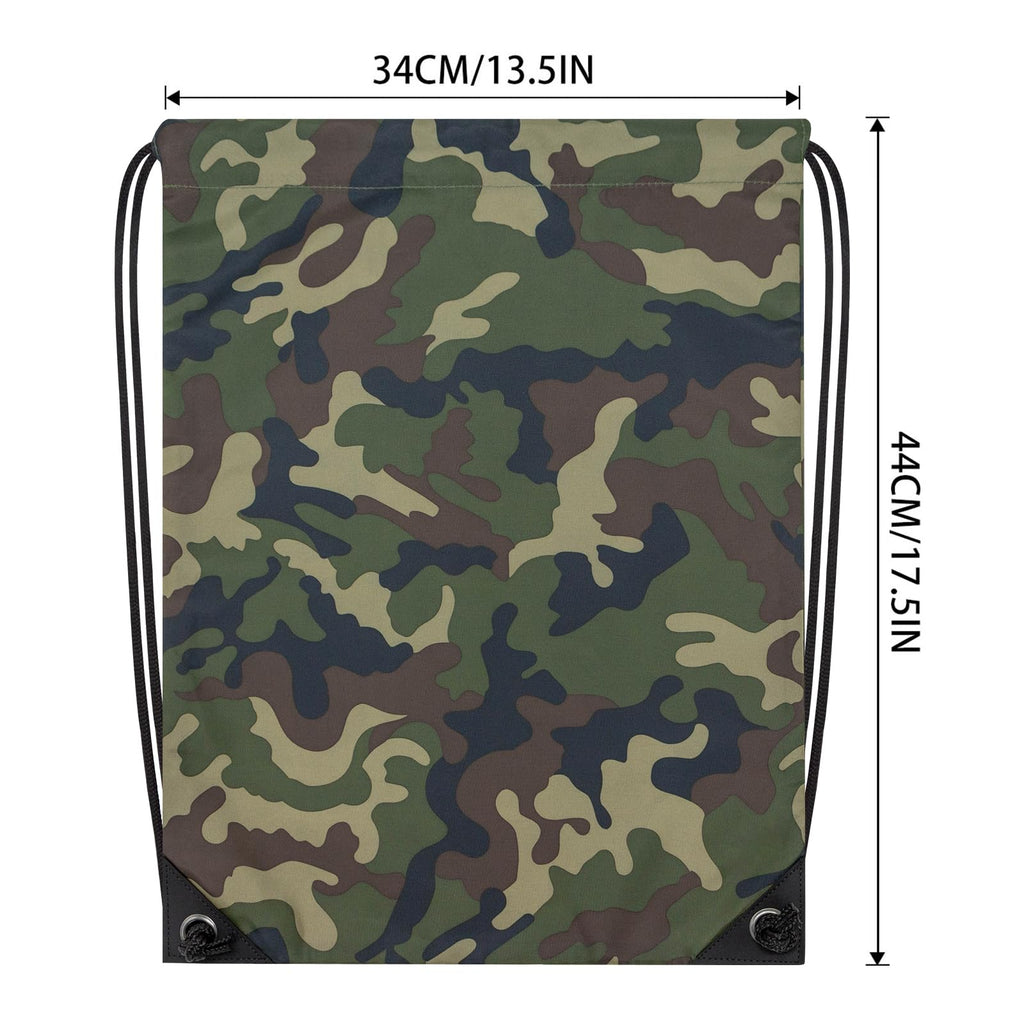 CALACH 2PCS Drawstring Bags Bulk, String Backpack for Men Women, Cinch Bag Draw String Back Bag for Gym, Sports, Travel, Swimming, Beach, Green Camo