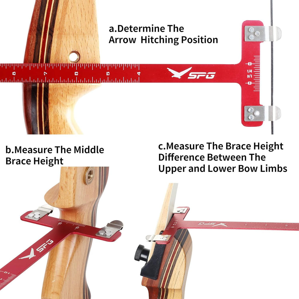 SOPOGER Archery Bow Square - T Shape Ruler Measurement Tool for Recurve & Compound Bows