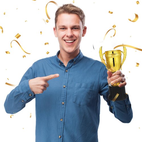 PartyKindom 9 Inch Gold Trophy Cup, Plastic Trophy Awards for Sports Competition, Tournament, Party Game, Reward, Winning Prize