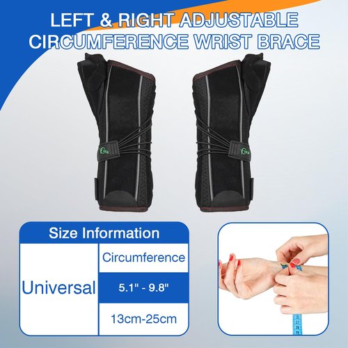 Wrist Brace with Thumb Support (Black, One Size, Right Hand)