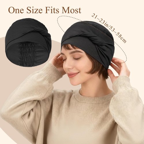 BCHRTOIP 4 Pcs Stretch Chemo Headwear for Women, Soft Cancer Hat for Hair Loss