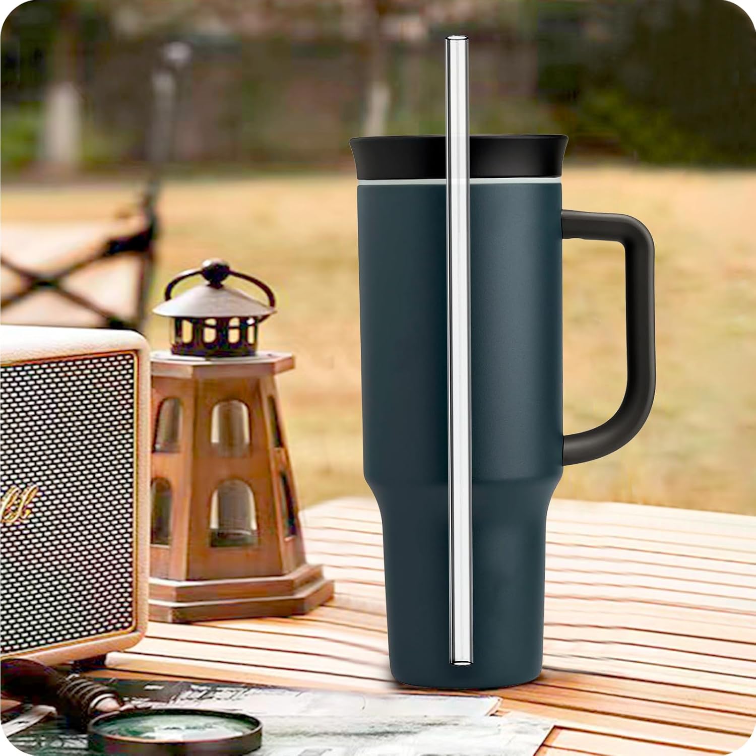 Owala Tritan Reusable Straws - 4-Pack Long Drinking Straws with Brushes for 40 oz Tumblers