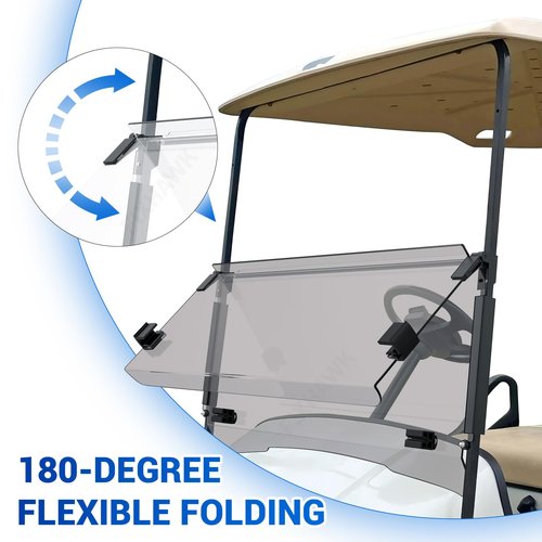 FIXHAWK EZGO Tinted Windshield, Foldable Front Windshield for EZGO TXT / DCS / PDS 1995-2013 Gas and Electric Golf Cart, PC UV Resistant Tinted EZGO Windshield