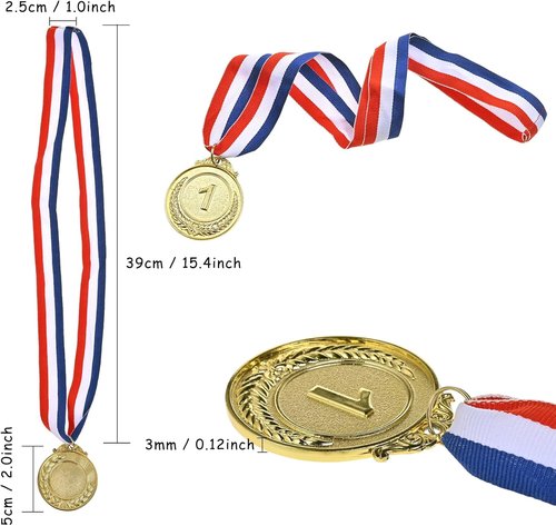 GOLDGE 18 Award Medals - Perfect for Sports, Competitions & Events - 2 Inches - Set of 18 in Gold, Silver & Bronze