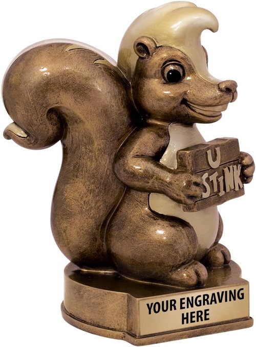 Crown Awards 3.75" x 5.5" Loser Skunk Sculpture Trophy - Last Place Trophies Prime