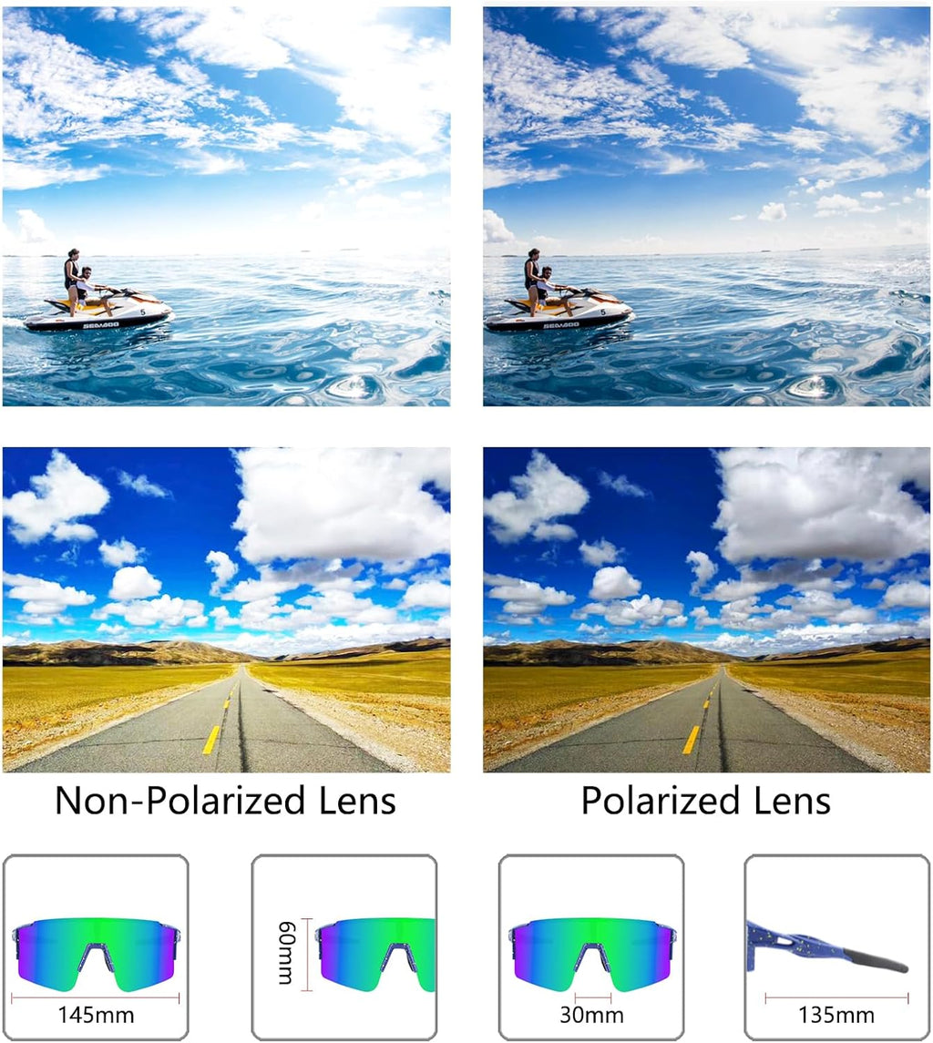 OULAIQI Polarized Cycling Sunglasses - Interchangeable Lenses for Men & Women | Lightweight & Durable
