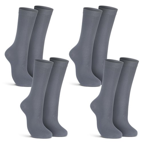 Croloose 4 Pairs Silk Liner Socks Ultra-lightweight Hiking Liners Calf Sweat Absorption Socks for Adult(Gray,L)