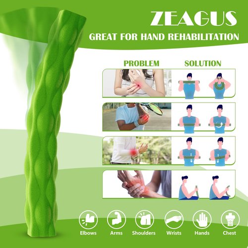 ZEAGUS Resistance Bar for Physical Therapy 4Pack,Flexible Non-slip Twisting Hand Exercise Bar,Relieves Tendonitis Pain&Improve Grip Strength,Hand Therapy Bar for Injury Recovery & Tennis Elbow