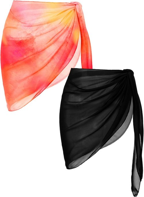 Ekouaer Sarong Coverups for Women - Chiffon Beach Wrap Skirt | Stylish Swimwear Coverup S-XXL