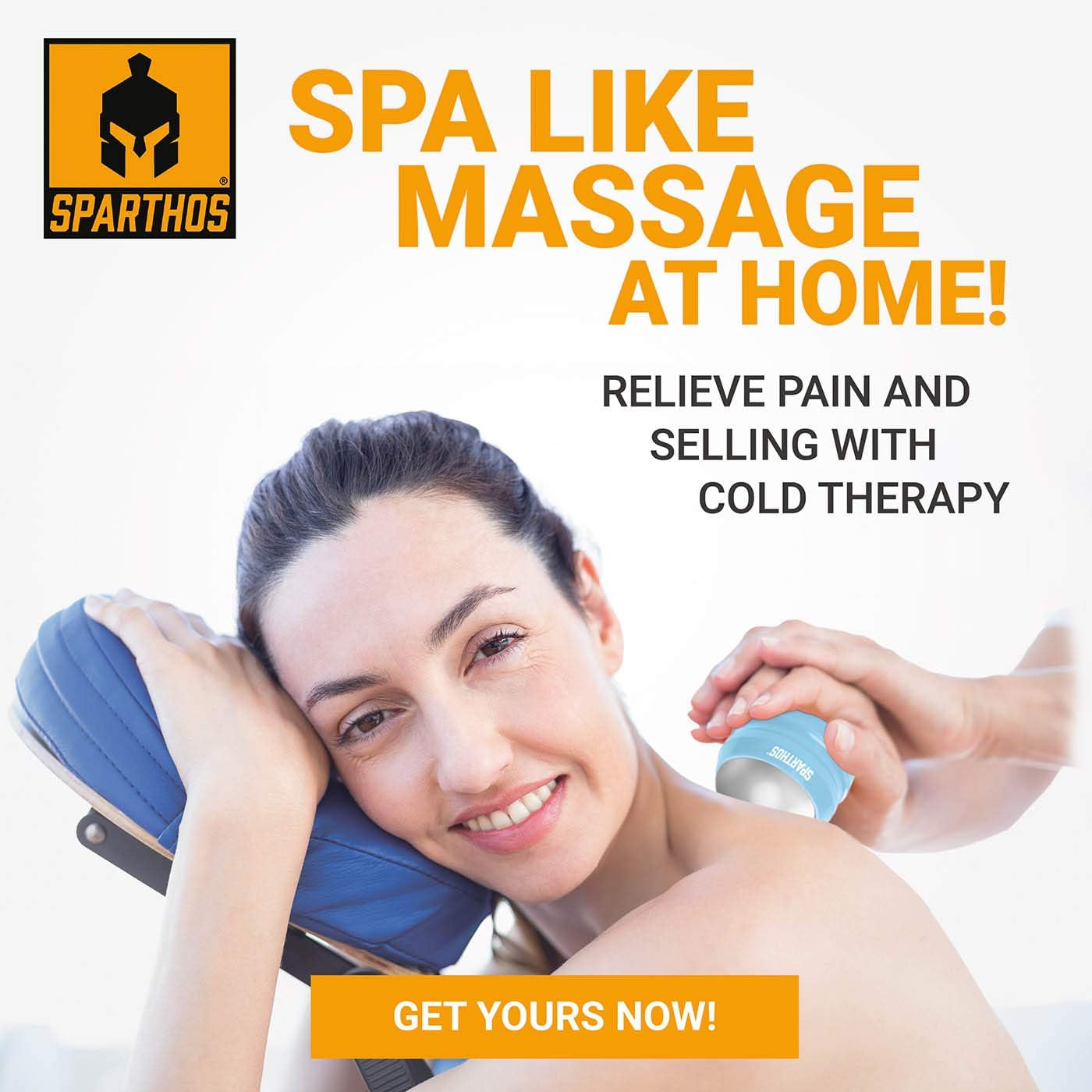 Sparthos Cold Massage Roller Ball - Fitness Cryosphere Massager for Muscle Recovery | Blue, 54mm