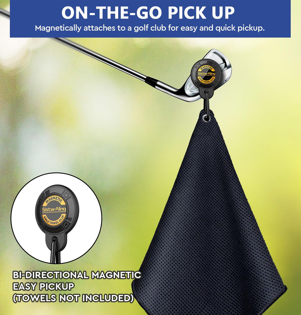SisterAling Magnetic Clip for Golf Towel,Removable Industrial Magnetic Accessories Design for Strong Hold to Golf Carts or Clubs
