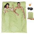 BREENHILL Double Sleeping Bag Liner，Camping Sheets & Travel Sheet, Hostels & Traveling Adult Sleep Sack for Backpacking, Hotels Lightweight Single & Double Camping Sleeping Bag Liners Green