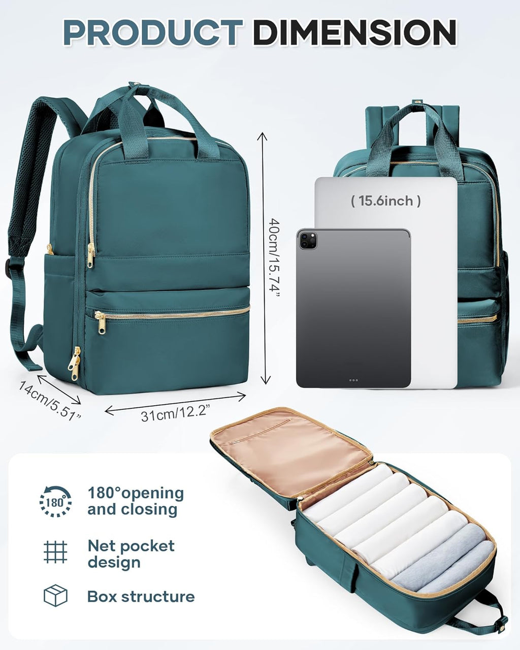Wepadre Small Travel Backpack - Flight Approved Carry-On Bag for Women | Ideal Work & Laptop Use