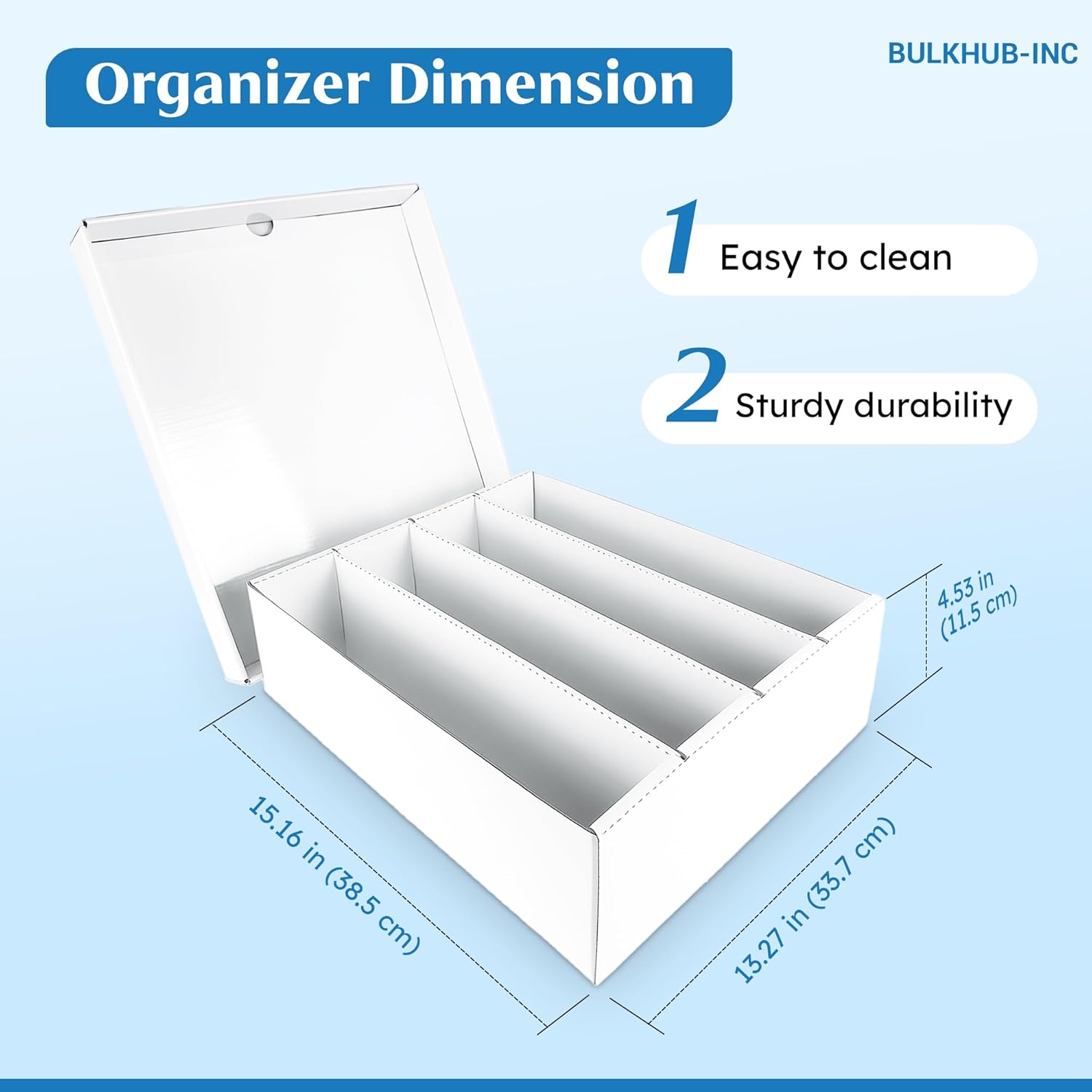 Trading Card Storage Box 3200 Count - Cardboard Organizer for Sports & TCG Cards - White with Dividers