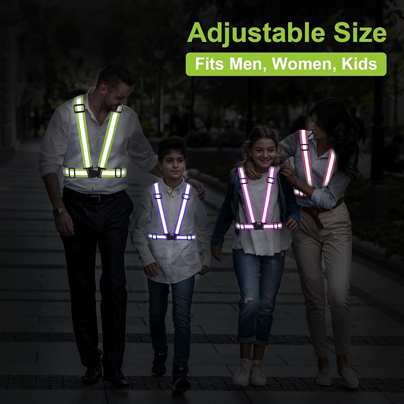 High-Visibility Reflective Running Vest 2-10 Pack – Black+2, 360° Safety