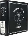 BCW Supplies Baseball Album - Premium 3" Black Binder for 90 Cards | Heavy-Duty D-Ring for Lasting Durability