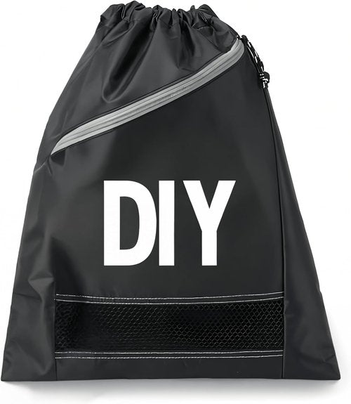 Francois et Mimi Lightweight Large Capacity Drawstring Gym Sackpack - 3 Pack with Zipper