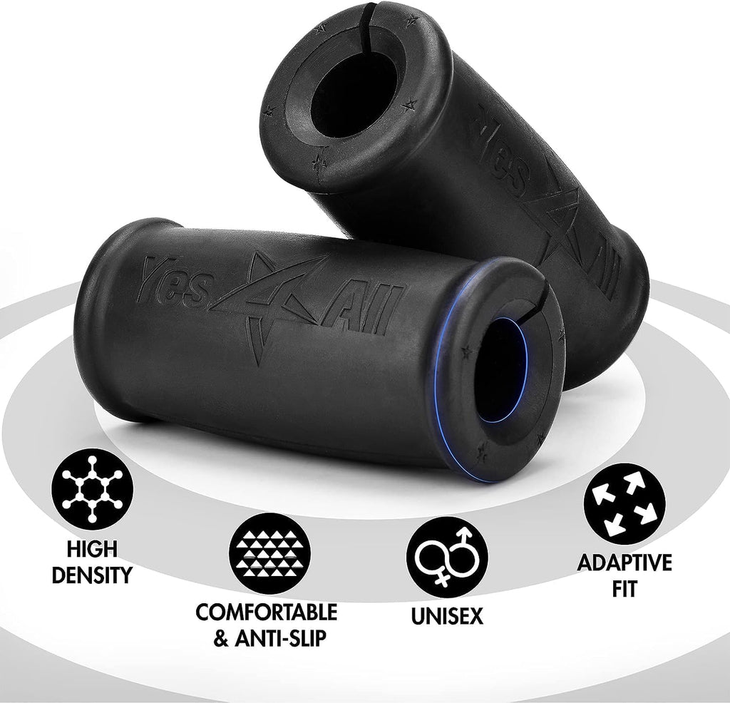 Yes4All Thick Dumbbell Handles - Firm Rubber Grips for Enhanced Forearm Strength | Weightlifting & Muscle Building