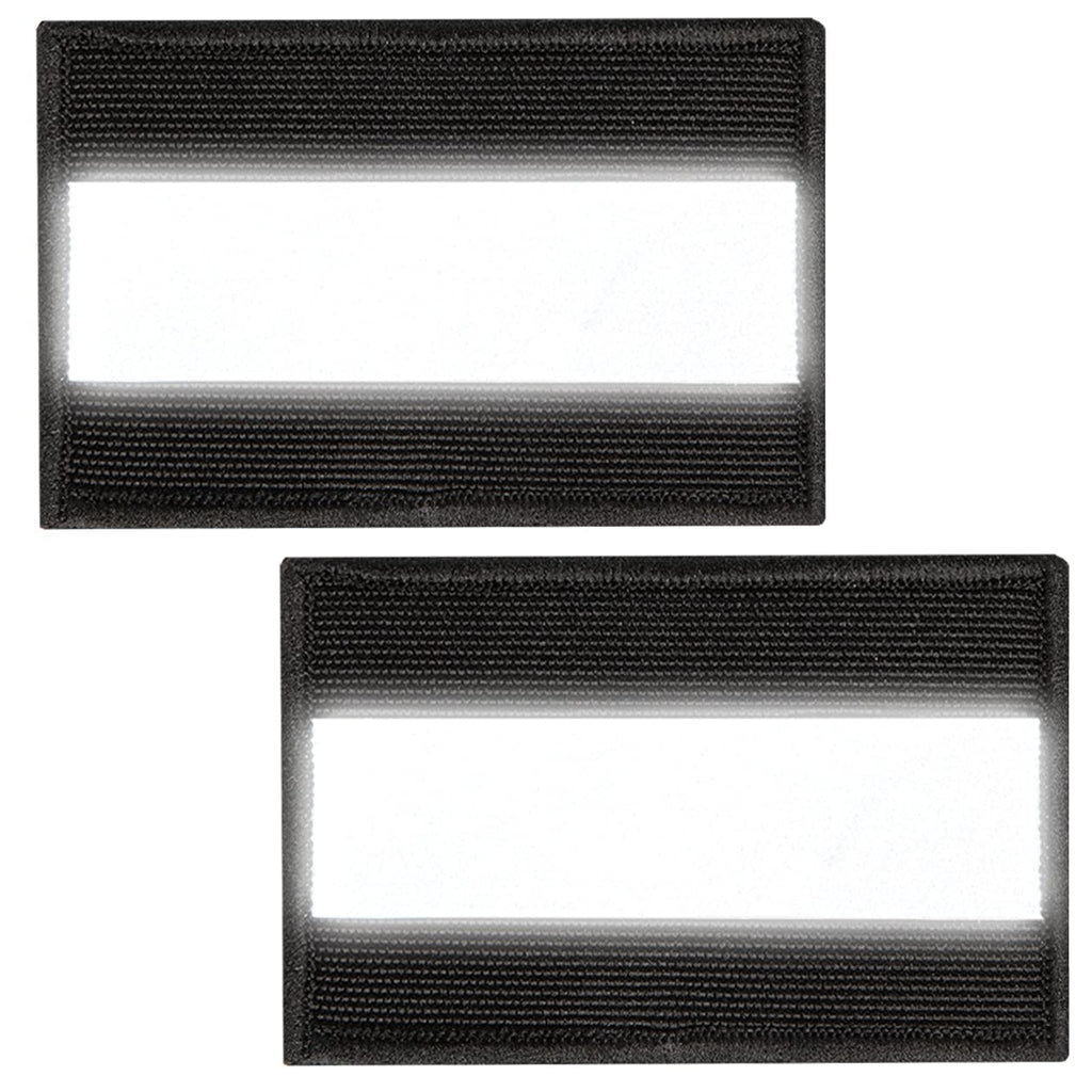 ZESION 2pcs Reflective Safety Patches， Hook and Loop Reflective Patches for Night Sports, Labor Wear, Rain Jackets, Hikers, Dog Tactical Undershirts, Firefighter Rescue Police, Black