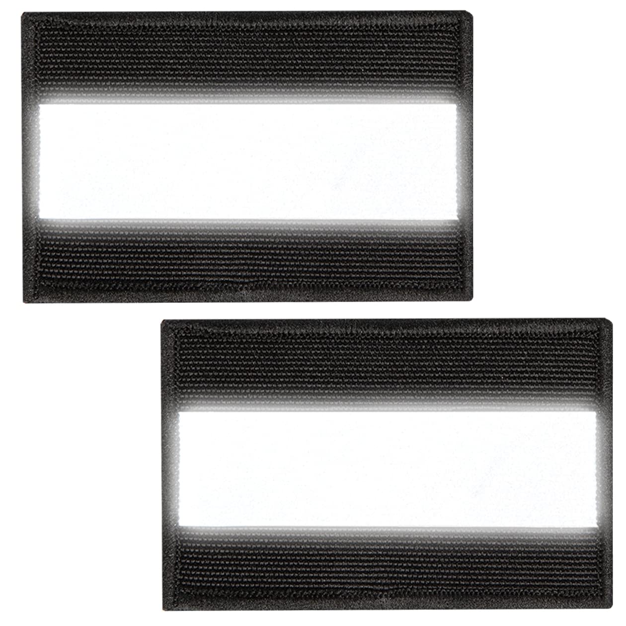 ZESION 2pcs Reflective Safety Patches， Hook and Loop Reflective Patches for Night Sports, Labor Wear, Rain Jackets, Hikers, Dog Tactical Undershirts, Firefighter Rescue Police, Black