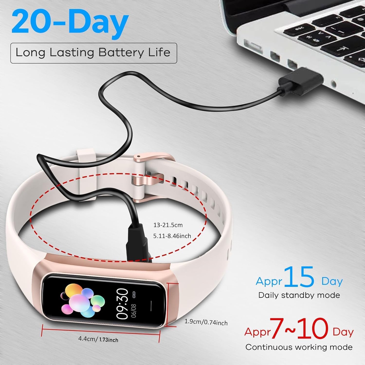 Skiennix Fitness Tracker - 2025 Smart Watch with Blood Pressure & Heart Rate Monitor | IP67 Waterproof, Pink