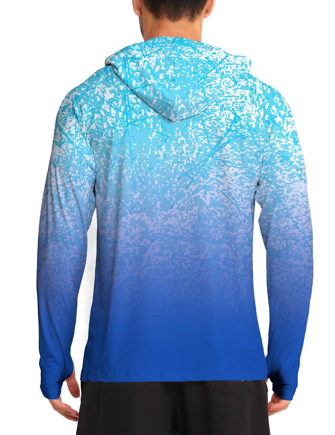 iCKER Men's Sun Protection Hoodie Shirt UPF 50+ Rash Guards Long Sleeve SPF UV Fishing Running Swimming Outdoor Shirts-S049-Large