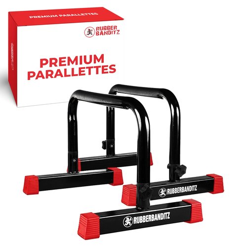 Rubberbanditz Parallette, Parallel Bars & Dip Station, Home Gym Essentials for L-Sit, Calisthenics, and Upper Body Workouts, Heavy Duty Ideal for Push Ups, Dips, Handstands & Gymnastics | Pack 1