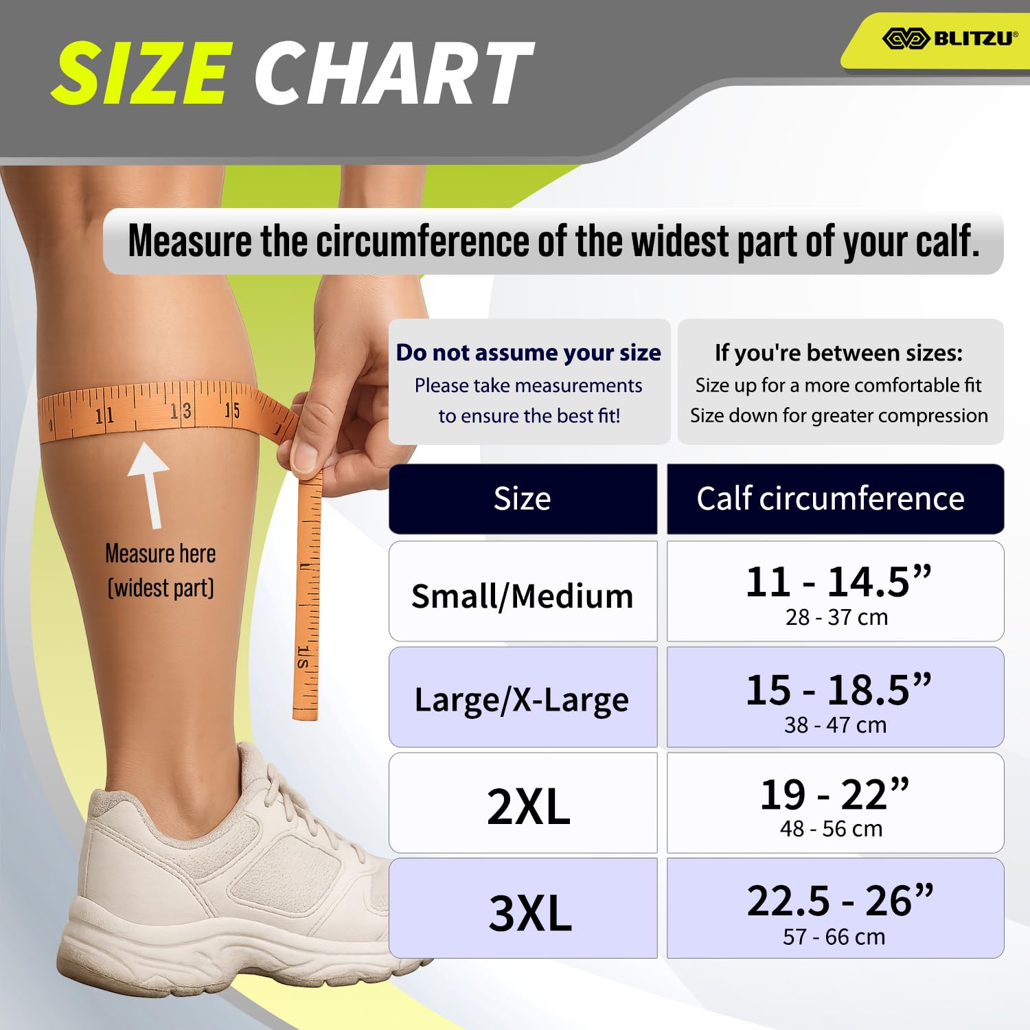 BLITZU Calf Compression Sleeve for Women and Men, Shin Splint Sleeves for Varicose Veins, Nursing, Pregnancy, Running, Footless Compression Socks Support for Calf Muscle Pain Relief White XXL
