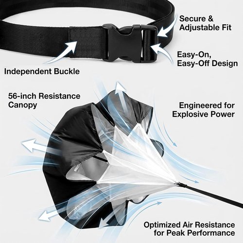 MAQIHAN Running Parachute - 56 Inch Adjustable Speed Trainer for Enhanced Sprinting & Agility