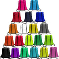 CAIHONG 100 Pack Drawstring Backpacks - 20 Colors, Gym Bags, Cinch Sacks - Nylon String Sport Backpacks