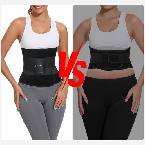 Jueachy Waist Trimmer for Women Workout: Sweat Waist Trainer for Womens - Easy Clean for Men Gym Black L: 43.3" Length