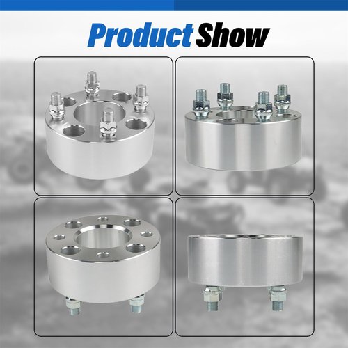 WFLNHB 2pcs Golf Cart Wheel Spacers 2 inch 4x101.6mm Hub Bore: 62mm Thread Size: 1/2x20 Silver Replacement for Golf Carts
