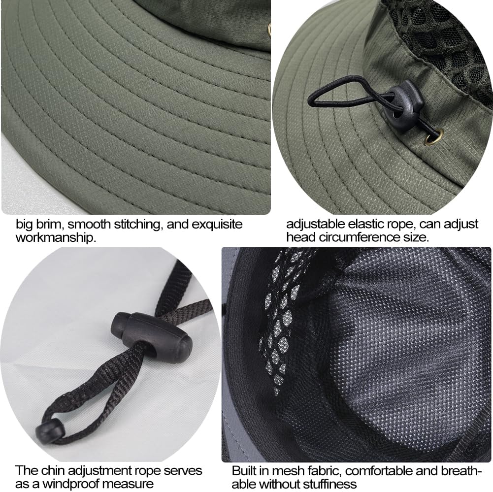 Skiennix Fishing Hat - UPF50+ Wide Brim Sun Hat for UV Protection | Ideal for Hiking & Beach Use