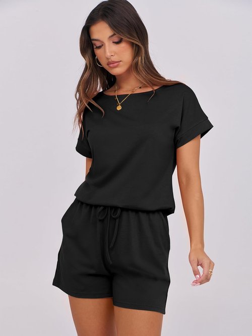 ANRABESS Women's Summer Romper - Casual One-Piece T-Shirt Jumpsuit for Beach Vacations | Stylish & Comfortable