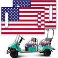 HunnmingRe 2 Pcs Microfiber Golf Cart Seat Cover American Flag Golf Blanket Portable Cushion Cover for Cart Independence Day Accessories(Flag Style)