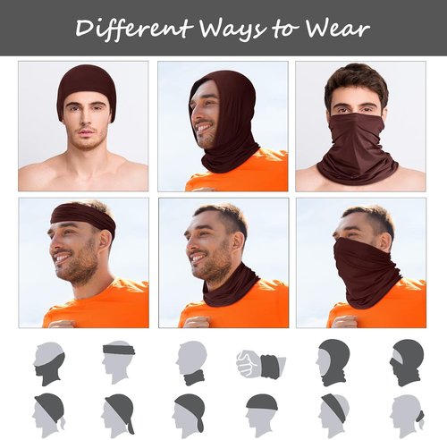 Geyoga UV Protection Cooling Neck Gaiter - 6 Pieces Breathable Scarf for Summer Sun Safety