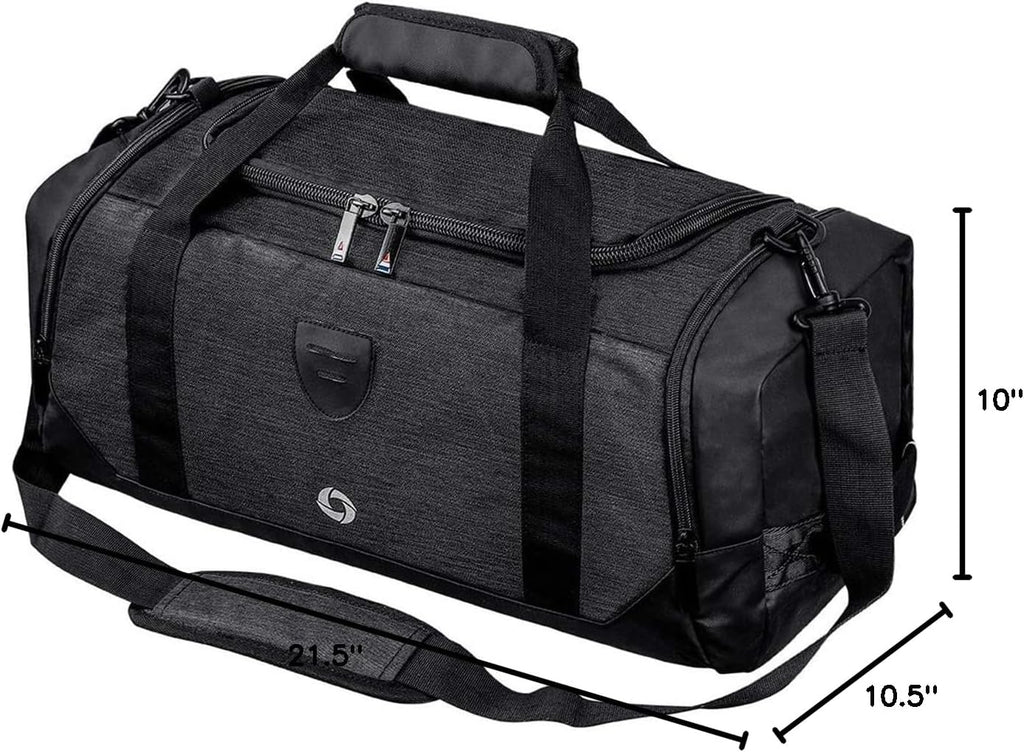 Skiennix Waterproof Gym Duffle Bag | Versatile Sports Backpack with Shoe Compartment - Black