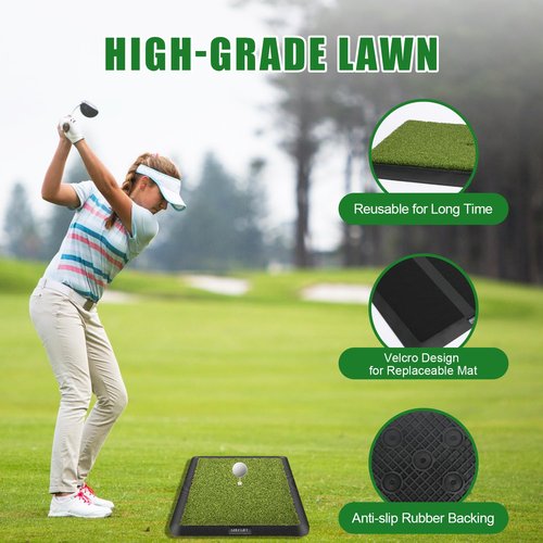 Golf Hitting Mat with Full Antislip & Repalce Base Design, 3-in-1 Golf Practice Mat for Clear Swing Path Feedback, Perfect Training Mat for Indoor or Outdoor, Golf Accessories for Golf Fans