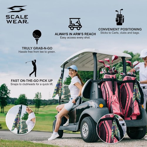 Scale Wear Design Funny Titties Golf Towel Gift - Premium Waffle Microfiber Ball Marker Cart Bag Carabiner Clip Holder Accessories Men Birthday Dad Hat Black White (Camo RWB TT-42)