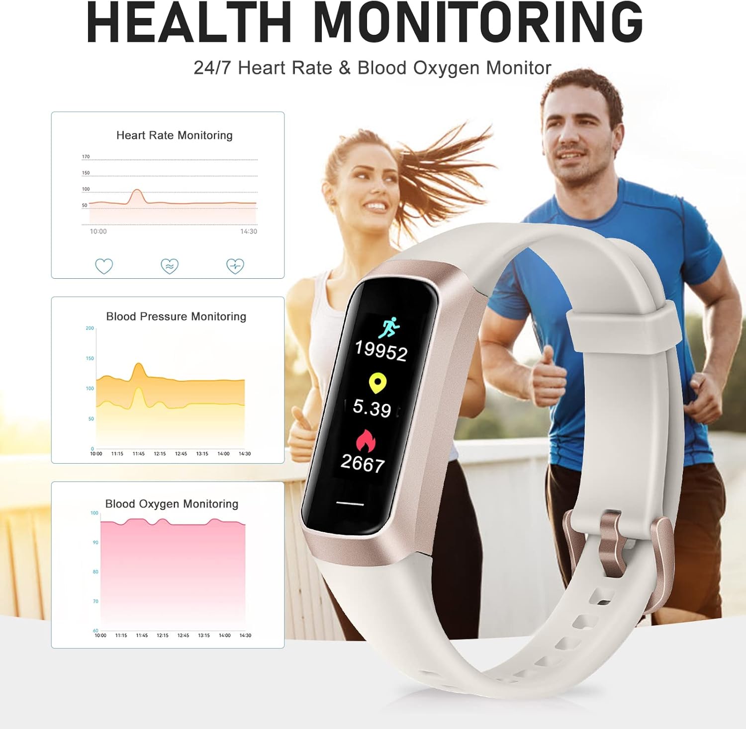 Skiennix Fitness Tracker - 24/7 Heart Rate Monitor & Sleep Tracking | 1.1" AMOLED Touch Screen