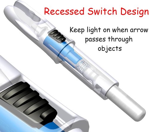 Linpeng Lighted Nocks for Arrows - 6PCS with ON/OFF Switch | Compatible with 165/G, 204/X, 233/H, 244/S, 246/GT