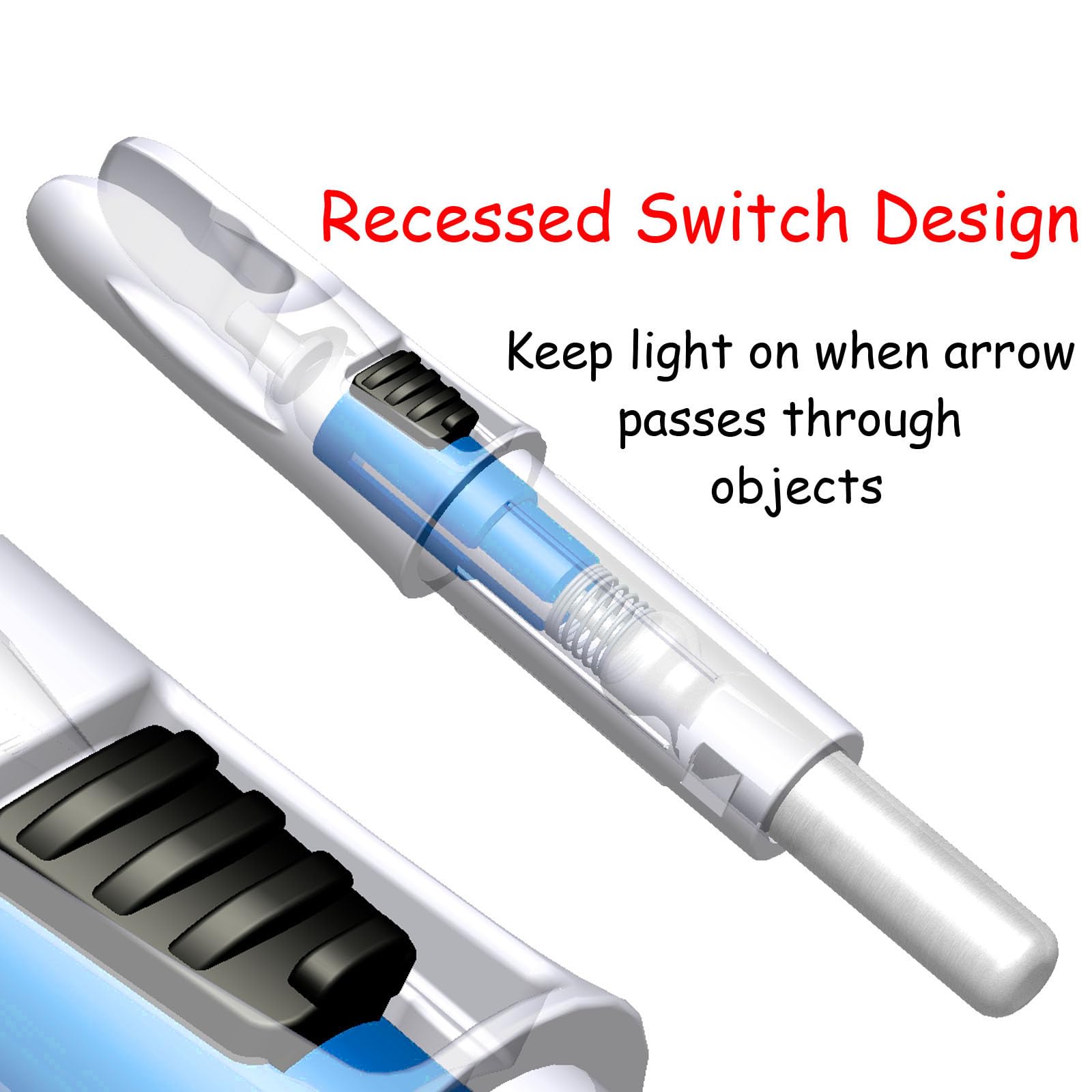 Linpeng 6PCS Lighted Nocks for Arrows with .165/ .204/ .233/ .244/ .246 Light Up Nocks with ON/Off Switch for Archery Hunting (Blue, GT/.246")
