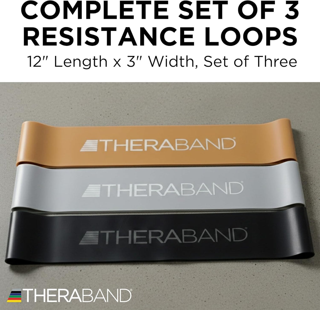TheraBand Resistance Band Loop Set - Versatile Exercise Bands for Strength Training | 5 Sizes Available