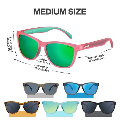Jefoo Polarized Sports Sunglasses for Women Men Running Retro Trendy Sun Glasses UV400 Protection Tangle Free