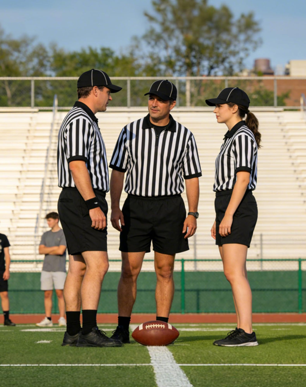 WILLBEFIT Men's Referee Shirt Women Official Football Basketball Zipper Ref Jersey for Halloween Costume Umpire Waitress Uniform XL