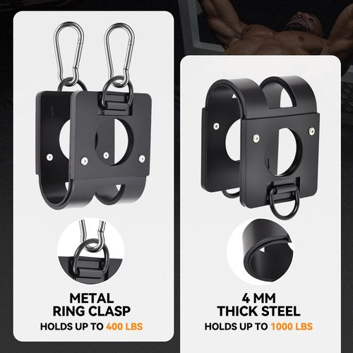BROQIXIN Home Gym Clips : Load Dumbbells on Barbells, Turn Bars into Landmines, T-Bar Row with Any Grip, Hook Dumbbells on Dip Belts, Versatile Weightlifting Accessory