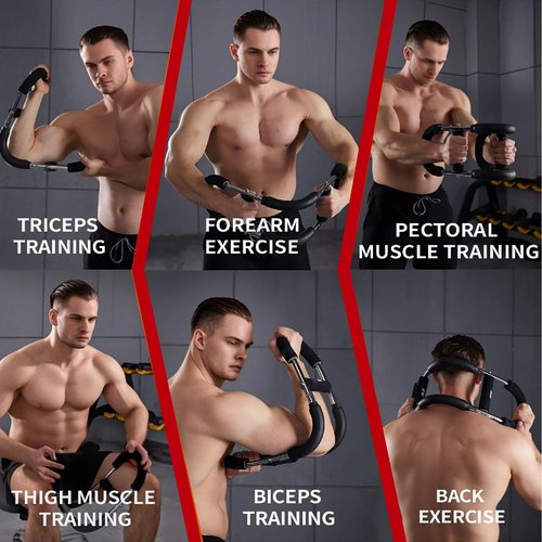 Twister Arm and Chest Muscle Trainer, U-Shape Power Twister Arm Exerciser Adjustable, Shoulder Muscle, Biceps, Triceps, Back and Forearm Triceps Chest Enhanced Exercise (Black)