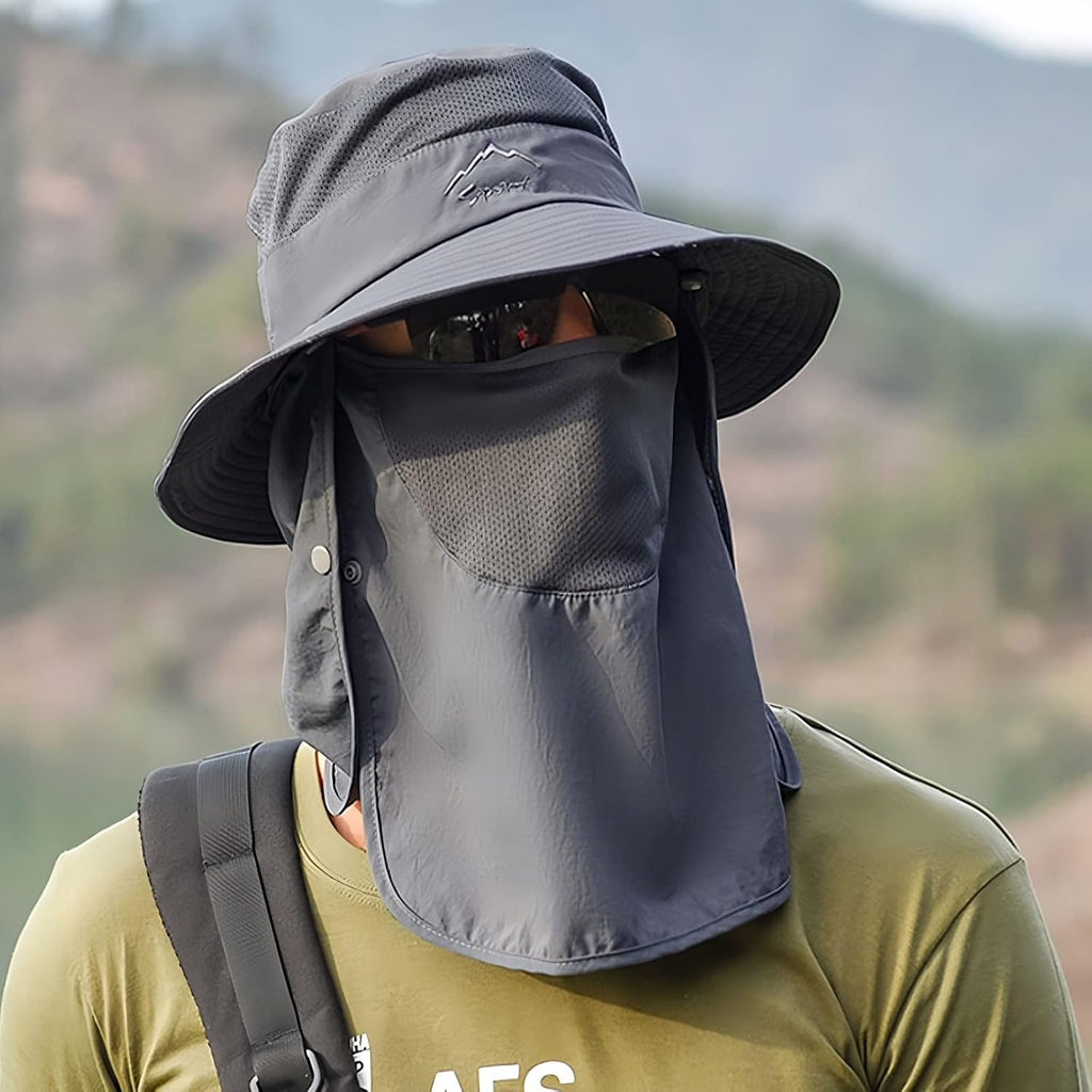Skiennix Men's Sun Hat - Quick Dry UV Protection with Neck Flap | Wide Brim for Fishing & Hiking, UPF 50+