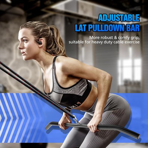 LAT Pull Down Bar Attachment - Non-Slip Handle for Cable Machines | Strength Workout Equipment
