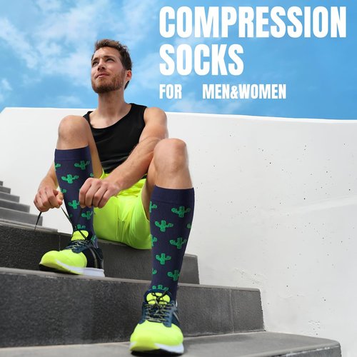 Bropite Compression Socks - 20-30 mmHg Circulation Support for Running, Travel & Yoga | 8 Pairs